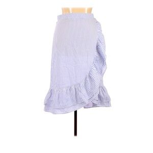 GAP Blue White Stripe Wrap Skirt NWOT